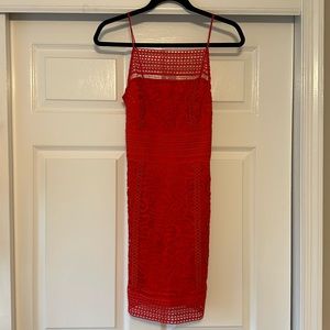 Topshop Red Crochet Dress